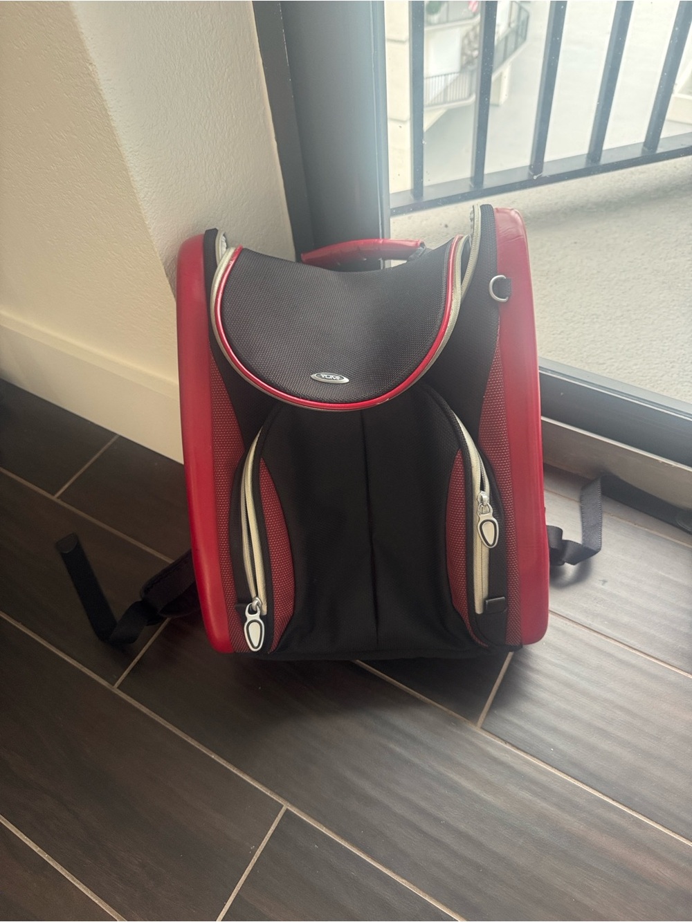 This is a Tumi T3 backpack designed in collaboration with Ducati